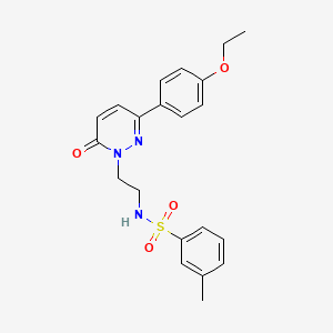 molecular formula C21H23N3O4S B2931458 N-(2-(3-(4-ethoxyphenyl)-6-oxopyridazin-1(6H)-yl)ethyl)-3-methylbenzenesulfonamide CAS No. 921833-10-5