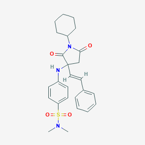 1-Cyclohexyl-3-styryl-3-[4-[(dimethylamino)sulfonyl]anilino]pyrrolidine-2,5-dione