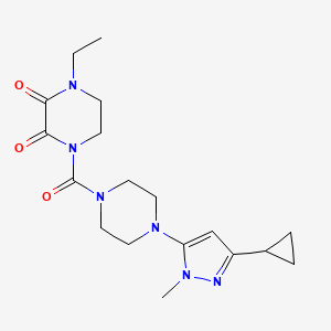 1-(4-(3-cyclopropyl-1-methyl-1H-pyrazol-5-yl)piperazine-1-carbonyl)-4-ethylpiperazine-2,3-dione
