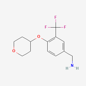 [4-(Oxan-4-yloxy)-3-(trifluoromethyl)phenyl]methanamine