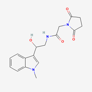 molecular formula C17H19N3O4 B2931468 2-(2,5-dioxopyrrolidin-1-yl)-N-(2-hydroxy-2-(1-methyl-1H-indol-3-yl)ethyl)acetamide CAS No. 1448063-83-9