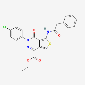 Ethyl 3-(4-chlorophenyl)-4-oxo-5-(2-phenylacetamido)-3,4-dihydrothieno[3,4-d]pyridazine-1-carboxylate