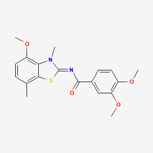 molecular formula C19H20N2O4S B2931478 (Z)-3,4-dimethoxy-N-(4-methoxy-3,7-dimethylbenzo[d]thiazol-2(3H)-ylidene)benzamide CAS No. 868369-55-5