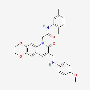 N-(2,5-dimethylphenyl)-2-[8-{[(4-methoxyphenyl)amino]methyl}-7-oxo-2,3-dihydro[1,4]dioxino[2,3-g]quinolin-6(7H)-yl]acetamide