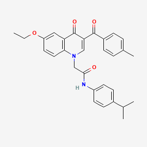 molecular formula C30H30N2O4 B2931486 2-(6-ethoxy-3-(4-methylbenzoyl)-4-oxoquinolin-1(4H)-yl)-N-(4-isopropylphenyl)acetamide CAS No. 895651-04-4