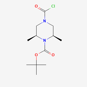 molecular formula C12H21ClN2O3 B2931487 cis-4-Chlorocarbonyl-2,6-dimethyl-piperazine-1-carboxylic acid tert-butyl ester CAS No. 1098598-00-5