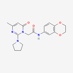 molecular formula C19H22N4O4 B2931489 N-(2,3-dihydro-1,4-benzodioxin-6-yl)-2-(4-methyl-6-oxo-2-pyrrolidin-1-ylpyrimidin-1(6H)-yl)acetamide CAS No. 1251574-73-8