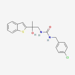 molecular formula C19H19ClN2O2S B2931494 1-(2-(Benzo[b]thiophen-2-yl)-2-hydroxypropyl)-3-(4-chlorobenzyl)urea CAS No. 2034351-63-6