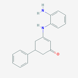 molecular formula C18H18N2O B2931501 3-[(2-Aminophenyl)amino]-5-phenylcyclohex-2-en-1-one CAS No. 400873-42-9
