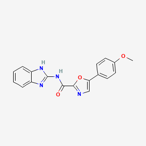 molecular formula C18H14N4O3 B2931503 N-(1H-benzo[d]imidazol-2-yl)-5-(4-methoxyphenyl)oxazole-2-carboxamide CAS No. 1795488-76-4