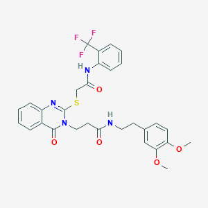 N-(3,4-dimethoxyphenethyl)-3-(4-oxo-2-((2-oxo-2-((2-(trifluoromethyl)phenyl)amino)ethyl)thio)quinazolin-3(4H)-yl)propanamide