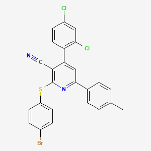2-[(4-Bromophenyl)sulfanyl]-4-(2,4-dichlorophenyl)-6-(4-methylphenyl)nicotinonitrile