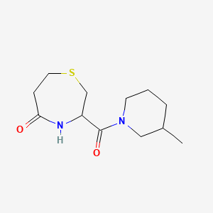 molecular formula C12H20N2O2S B2931515 3-(3-Methylpiperidine-1-carbonyl)-1,4-thiazepan-5-one CAS No. 1396556-15-2