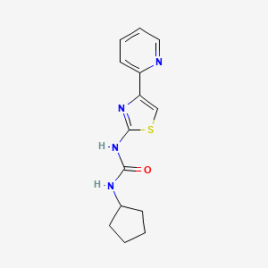molecular formula C14H16N4OS B2931518 1-环戊基-3-(4-(吡啶-2-基)噻唑-2-基)脲 CAS No. 1286722-10-8