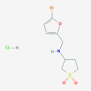 3-{[(5-Bromofuran-2-yl)methyl]amino}-1$l^{6}-thiolane-1,1-dione hydrochloride