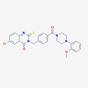 6-Bromo-3-({4-[4-(2-methoxyphenyl)piperazine-1-carbonyl]phenyl}methyl)-2-sulfanylidene-1,2,3,4-tetrahydroquinazolin-4-one