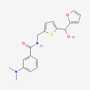 3-(dimethylamino)-N-((5-(furan-2-yl(hydroxy)methyl)thiophen-2-yl)methyl)benzamide