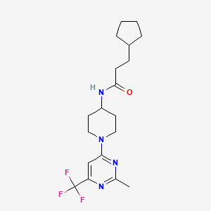 3-cyclopentyl-N-{1-[2-methyl-6-(trifluoromethyl)pyrimidin-4-yl]piperidin-4-yl}propanamide