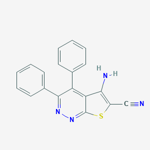 molecular formula C19H12N4S B293153 5-Amino-3,4-diphenylthieno[2,3-c]pyridazine-6-carbonitrile 