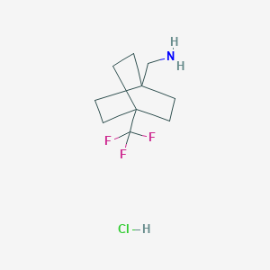 molecular formula C10H17ClF3N B2931536 [4-(三氟甲基)-1-双环[2.2.2]辛基]甲胺；盐酸盐 CAS No. 25899-45-0