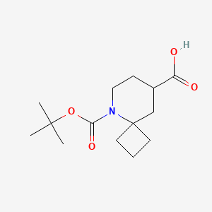 molecular formula C14H23NO4 B2931538 5-(叔丁氧羰基)-5-氮杂螺[3.5]壬烷-8-羧酸 CAS No. 2138124-99-7