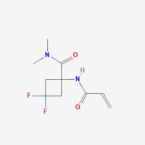molecular formula C10H14F2N2O2 B2931549 3,3-Difluoro-N,N-dimethyl-1-(prop-2-enoylamino)cyclobutane-1-carboxamide CAS No. 2361642-41-1