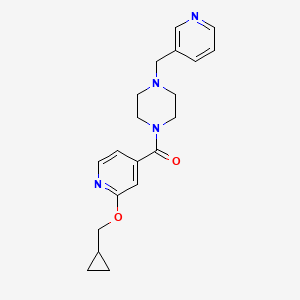 molecular formula C20H24N4O2 B2931550 (2-(Cyclopropylmethoxy)pyridin-4-yl)(4-(pyridin-3-ylmethyl)piperazin-1-yl)methanone CAS No. 2034493-74-6