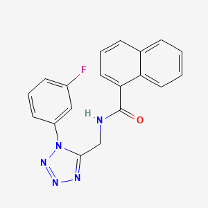 molecular formula C19H14FN5O B2931552 N-((1-(3-氟苯基)-1H-四唑-5-基)甲基)-1-萘酰胺 CAS No. 921501-40-8