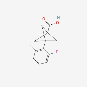 molecular formula C13H13FO2 B2931557 3-(2-Fluoro-6-methylphenyl)bicyclo[1.1.1]pentane-1-carboxylic acid CAS No. 2287322-56-7