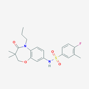 N-(3,3-dimethyl-4-oxo-5-propyl-2,3,4,5-tetrahydrobenzo[b][1,4]oxazepin-8-yl)-4-fluoro-3-methylbenzenesulfonamide