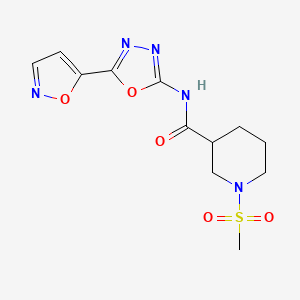 N-(5-(isoxazol-5-yl)-1,3,4-oxadiazol-2-yl)-1-(methylsulfonyl)piperidine-3-carboxamide