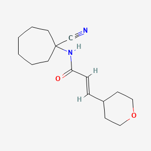 molecular formula C16H24N2O2 B2931578 (E)-N-(1-Cyanocycloheptyl)-3-(oxan-4-yl)prop-2-enamide CAS No. 1465714-87-7