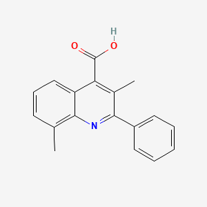 molecular formula C18H15NO2 B2931583 3,8-Dimethyl-2-phenylquinoline-4-carboxylic acid CAS No. 899011-50-8