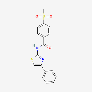 molecular formula C17H14N2O3S2 B2931584 4-methanesulfonyl-N-(4-phenyl-1,3-thiazol-2-yl)benzamide CAS No. 896338-26-4