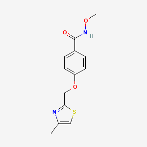 molecular formula C13H14N2O3S B2931586 N-methoxy-4-((4-methylthiazol-2-yl)methoxy)benzamide CAS No. 1251551-74-2