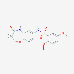 molecular formula C20H24N2O6S B2931604 2,5-二甲氧基-N-(3,3,5-三甲基-4-氧代-2,3,4,5-四氢苯并[b][1,4]恶杂环-7-基)苯磺酰胺 CAS No. 921908-28-3