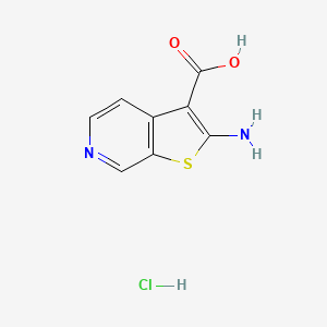 molecular formula C8H7ClN2O2S B2931607 2-Aminothieno[2,3-c]pyridine-3-carboxylic acid;hydrochloride CAS No. 1209007-31-7
