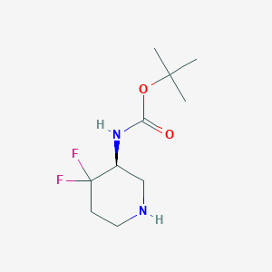 molecular formula C10H18F2N2O2 B2931609 tert-Butyl N-[(3S)-4,4-difluoropiperidin-3-yl]carbamate CAS No. 2089321-16-2