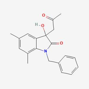 1-Benzyl-3-hydroxy-5,7-dimethyl-3-(2-oxopropyl)indol-2-one
