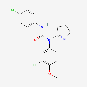 molecular formula C18H17Cl2N3O2 B2931615 1-(3-chloro-4-methoxyphenyl)-3-(4-chlorophenyl)-1-(3,4-dihydro-2H-pyrrol-5-yl)urea CAS No. 905797-48-0