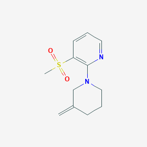 molecular formula C12H16N2O2S B2931620 3-Methanesulfonyl-2-(3-methylidenepiperidin-1-yl)pyridine CAS No. 2097867-69-9