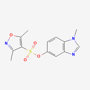 molecular formula C13H13N3O4S B2931621 1-甲基-1H-苯并[d]咪唑-5-基 3,5-二甲基异恶唑-4-磺酸盐 CAS No. 1396807-90-1