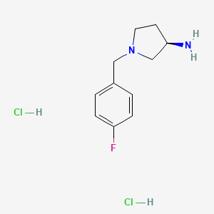 molecular formula C11H17Cl2FN2 B2931625 (R)-1-(4-Fluorobenzyl)pyrrolidin-3-amine dihydrochloride CAS No. 876159-29-4