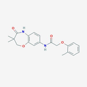 molecular formula C20H22N2O4 B2931637 N-(3,3-dimethyl-4-oxo-2,3,4,5-tetrahydrobenzo[b][1,4]oxazepin-8-yl)-2-(o-tolyloxy)acetamide CAS No. 921811-13-4