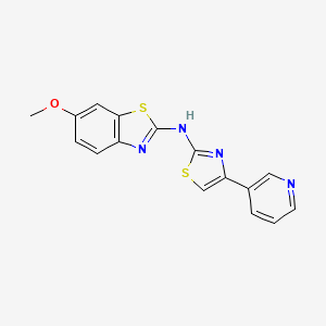 molecular formula C16H12N4OS2 B2931638 6-methoxy-N-(4-(pyridin-3-yl)thiazol-2-yl)benzo[d]thiazol-2-amine CAS No. 862975-52-8
