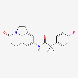 molecular formula C21H19FN2O2 B2931640 1-(4-fluorophenyl)-N-(4-oxo-2,4,5,6-tetrahydro-1H-pyrrolo[3,2,1-ij]quinolin-8-yl)cyclopropanecarboxamide CAS No. 1091383-35-5