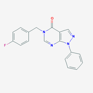 molecular formula C18H13FN4O B293165 5-(4-fluorobenzyl)-1-phenyl-1,5-dihydro-4H-pyrazolo[3,4-d]pyrimidin-4-one 