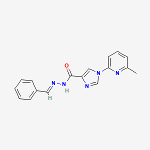 molecular formula C17H15N5O B2931655 1-(6-甲基-2-吡啶基)-N'-[(E)-苯甲亚基]-1H-咪唑-4-甲酰肼 CAS No. 478257-55-5