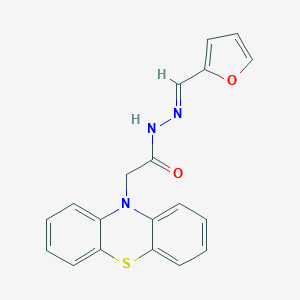 molecular formula C19H15N3O2S B293166 N'-(2-furylmethylene)-2-(10H-phenothiazin-10-yl)acetohydrazide 