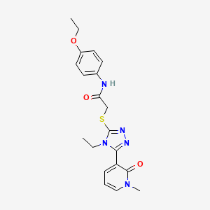 molecular formula C20H23N5O3S B2931663 N-(4-ethoxyphenyl)-2-((4-ethyl-5-(1-methyl-2-oxo-1,2-dihydropyridin-3-yl)-4H-1,2,4-triazol-3-yl)thio)acetamide CAS No. 1105207-99-5